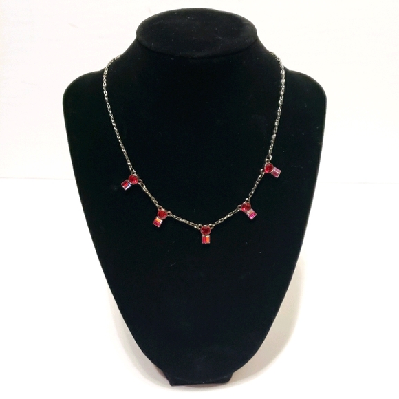 Givenchy Necklace with Red Crystals - Picture 1 of 7